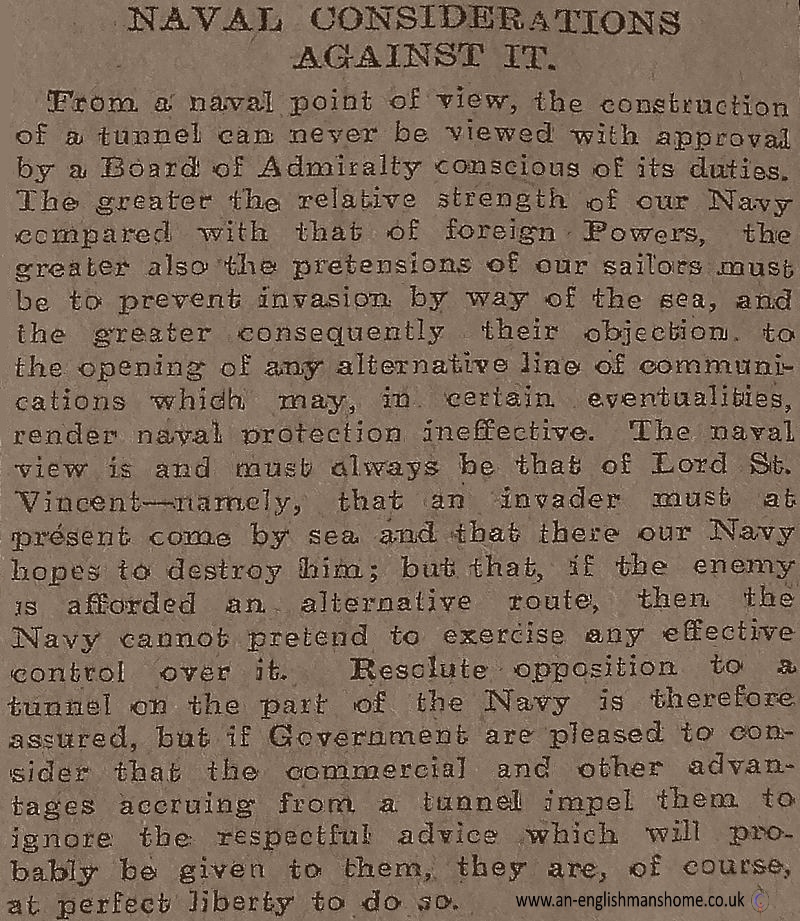 The Channel Tunnel. 1907