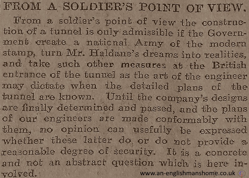 The Channel Tunnel. 1907