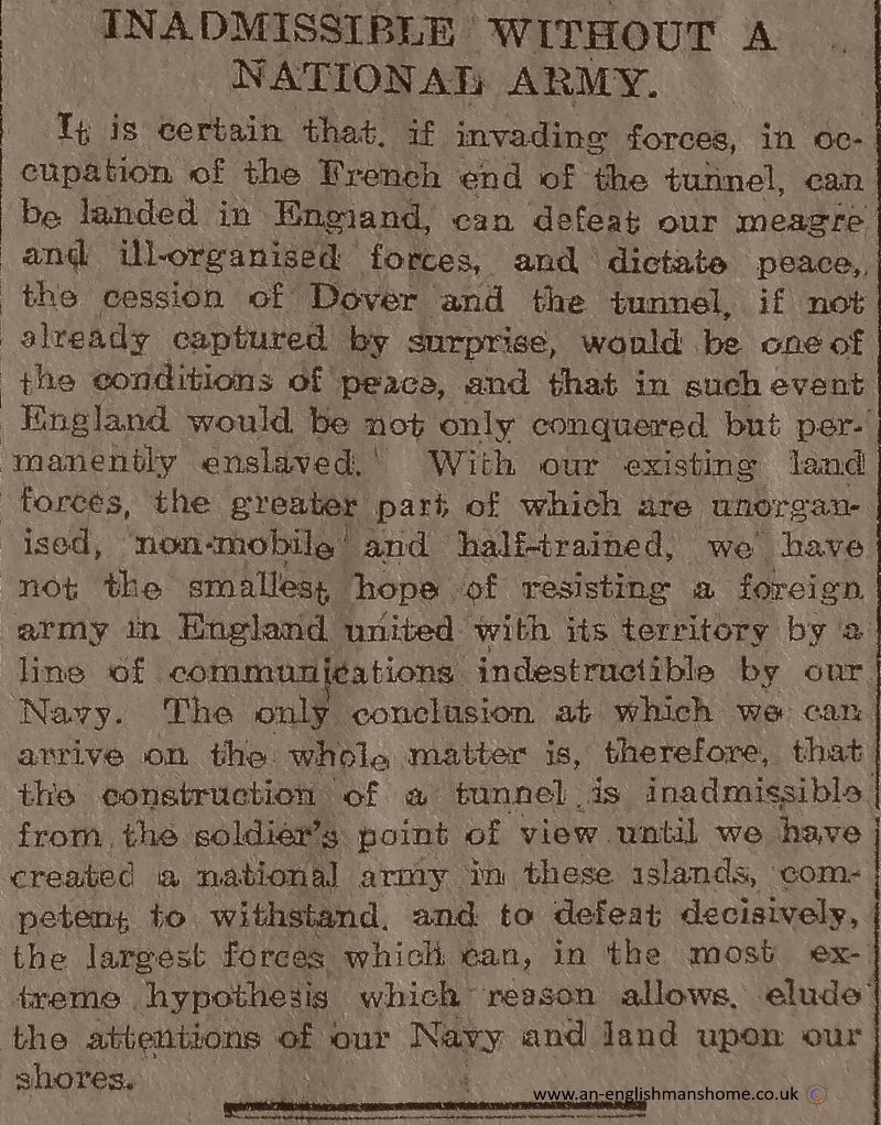 The Channel Tunnel. 1907