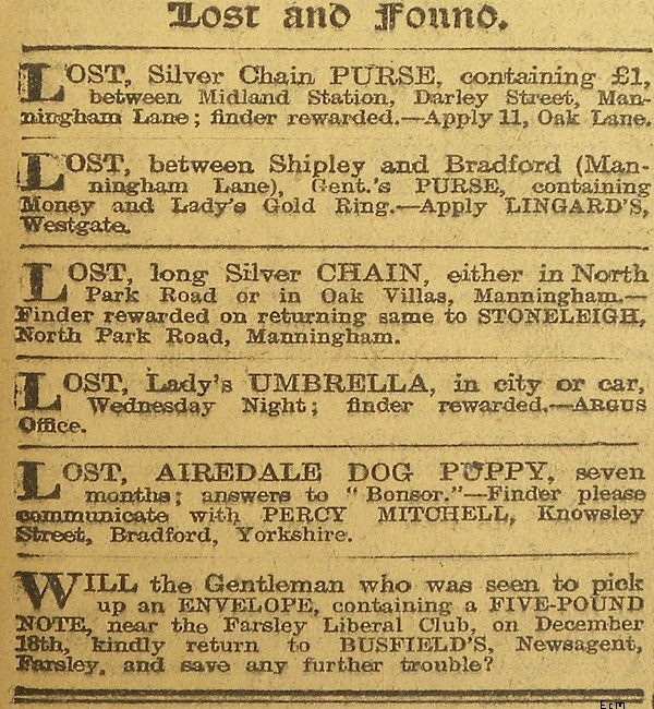 Lost and Found 1907.