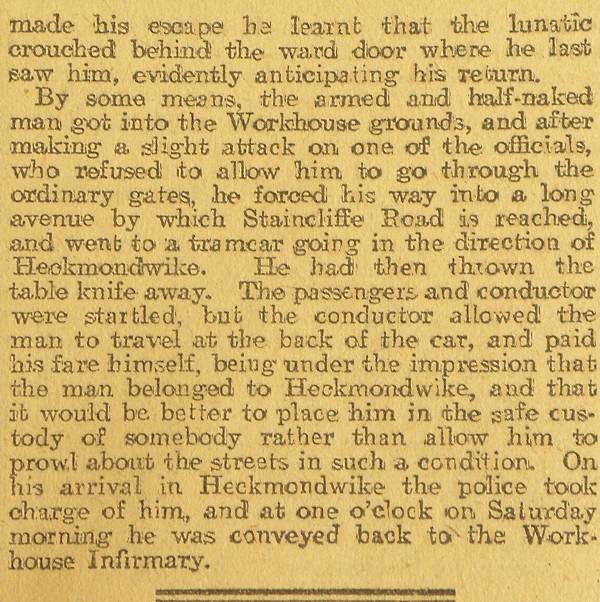 Madman gets a Tram. 1907
