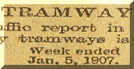 Tramway receipts 1907.