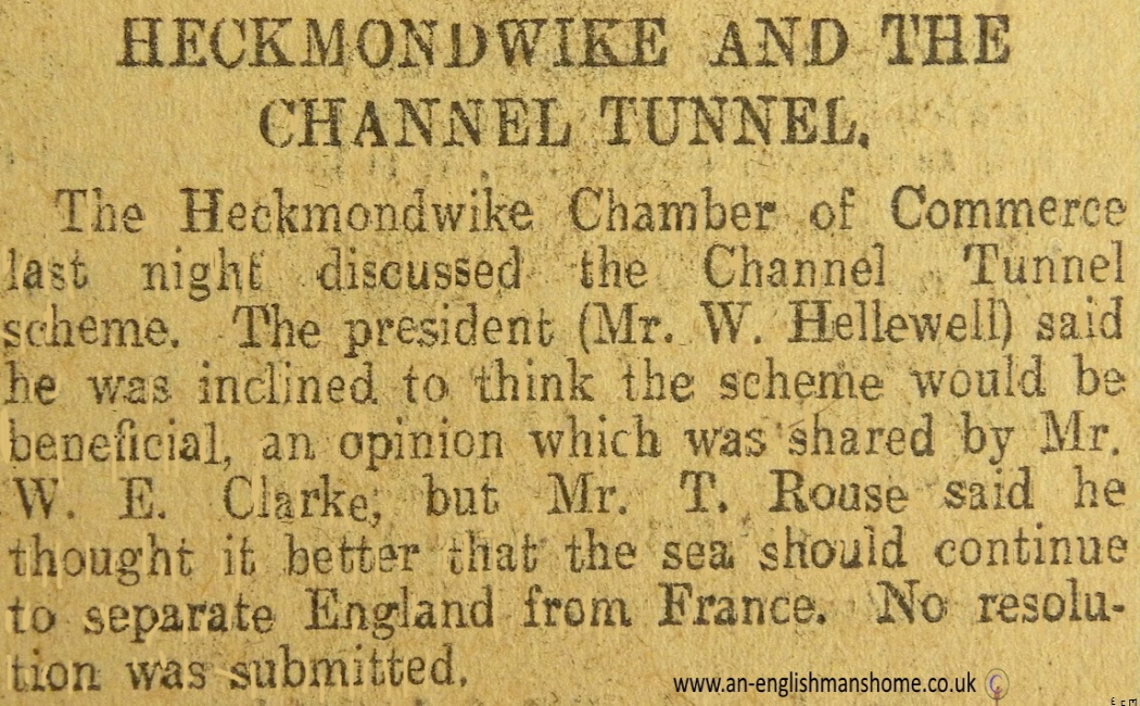Channel Tunnel. 1907