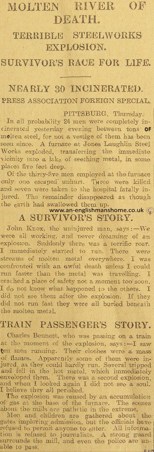 Explosion in Foundry 1907.