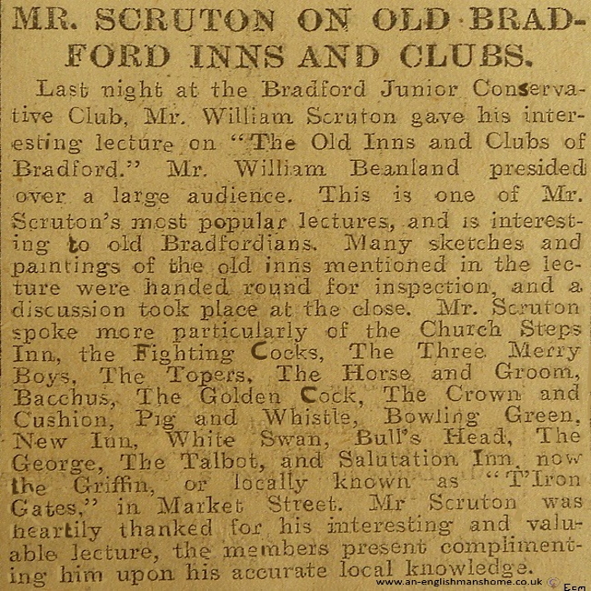 William Scruton talking about local pubs.