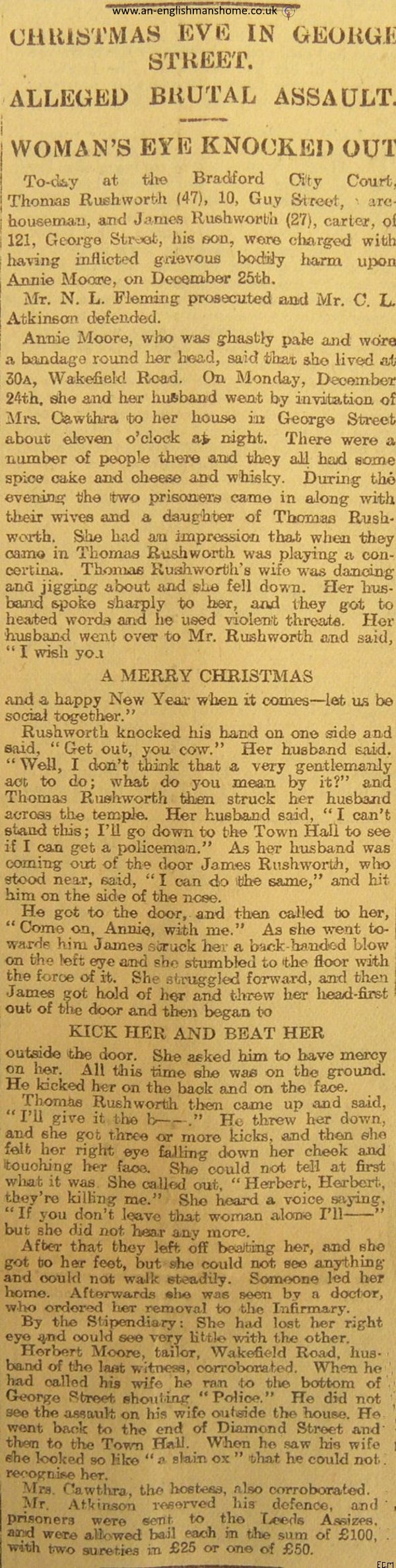 A Brutal assault. 1907