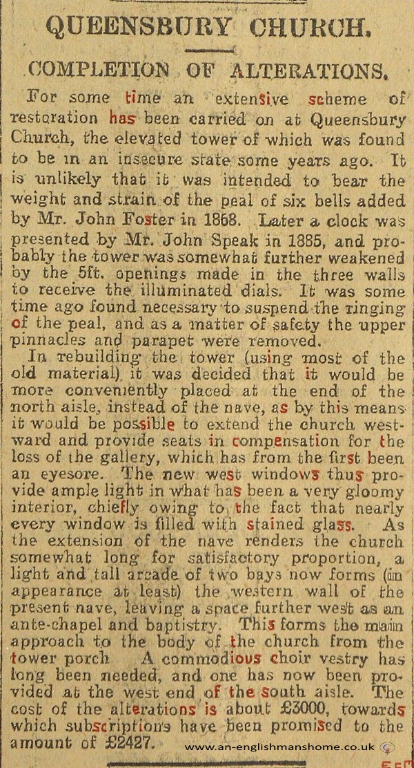 Queensbury Church, Bradford, England. 1907