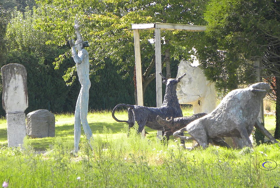 Statues in A quiet field in France. 2014