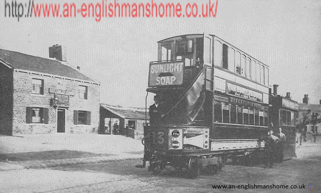 A tram near the Bottomleys Arms