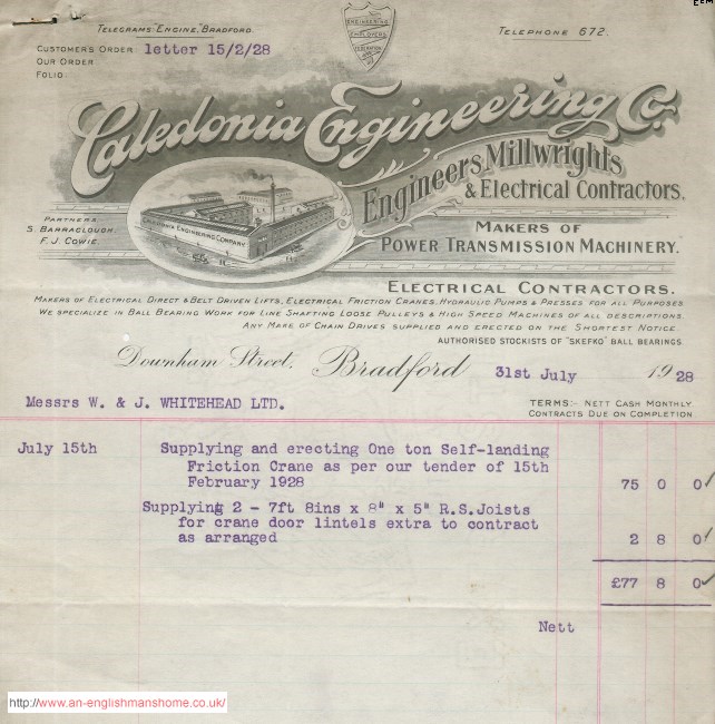 Caledonia Engineering, Bradford.