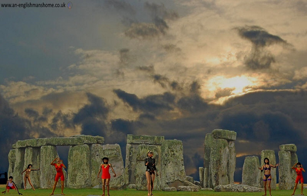 Models at Stonehenge.