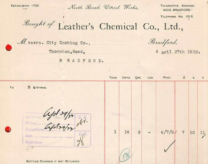 Leathers Chemicals, Bradford.