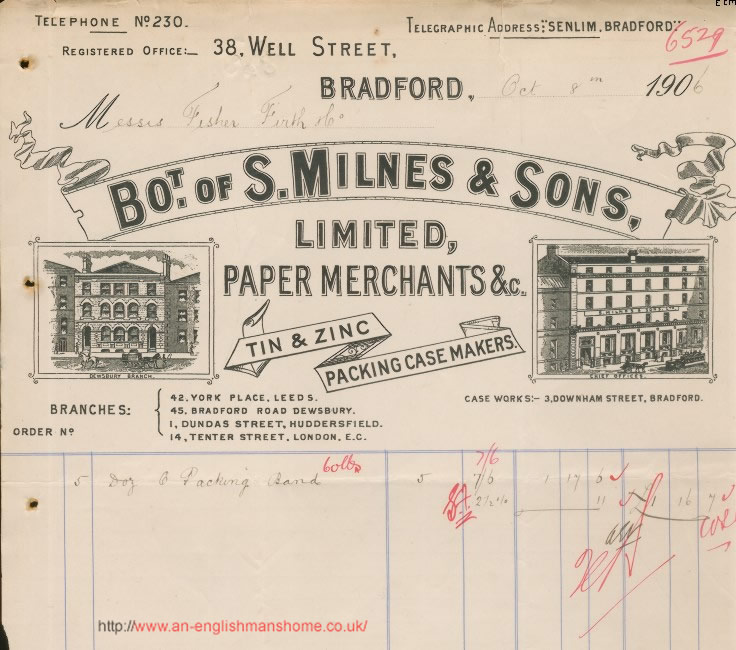 S Milnes and Sons, Bradford.