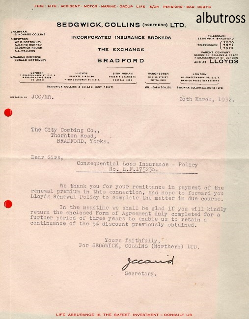 Sedgwick and Collins LTD, Bradford.