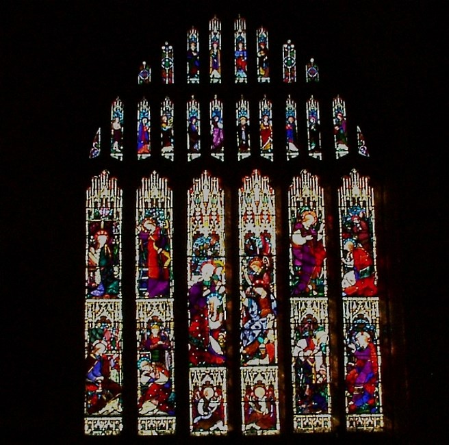 Stained glass window.