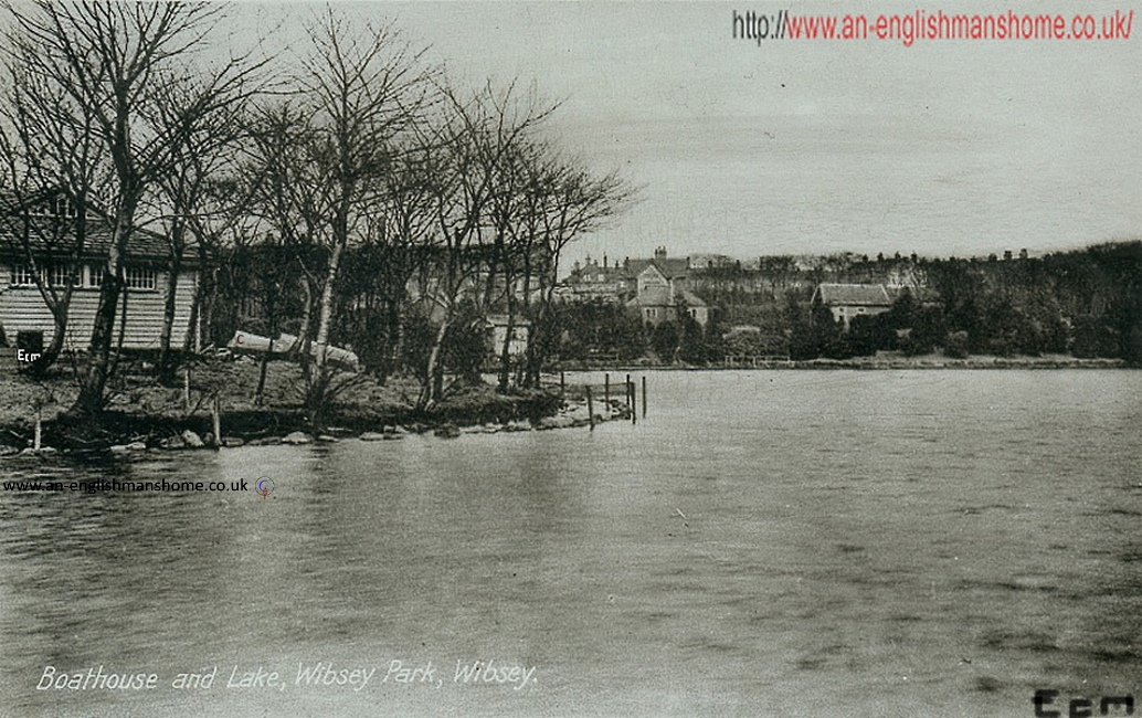 Wibsey Park Lake with Boats and Hut on the Island.