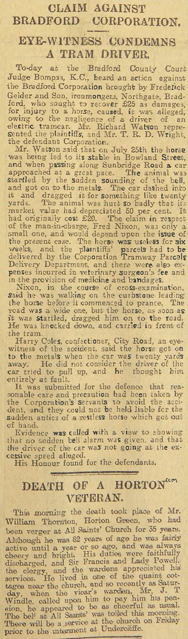 They sued Bradford Corporation. 1907