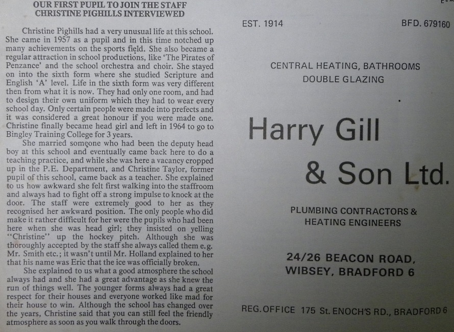 Buttershaw School 1976.