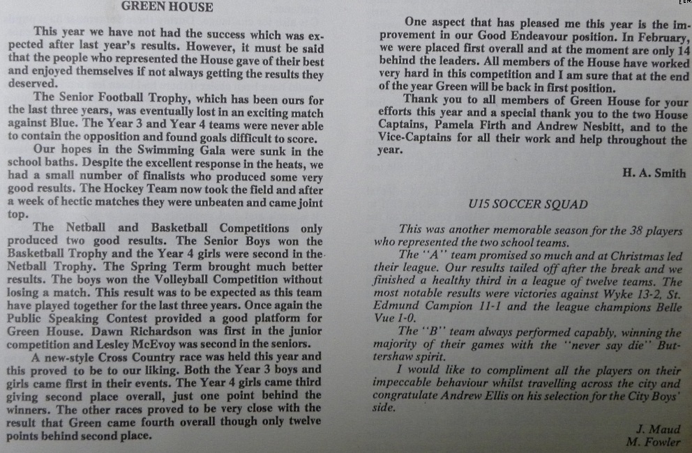 Buttershaw School 1976.