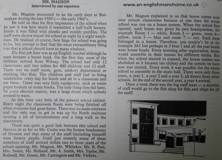 Buttershaw School 1976.