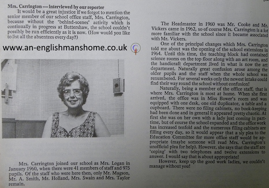 Buttershaw School 1976.